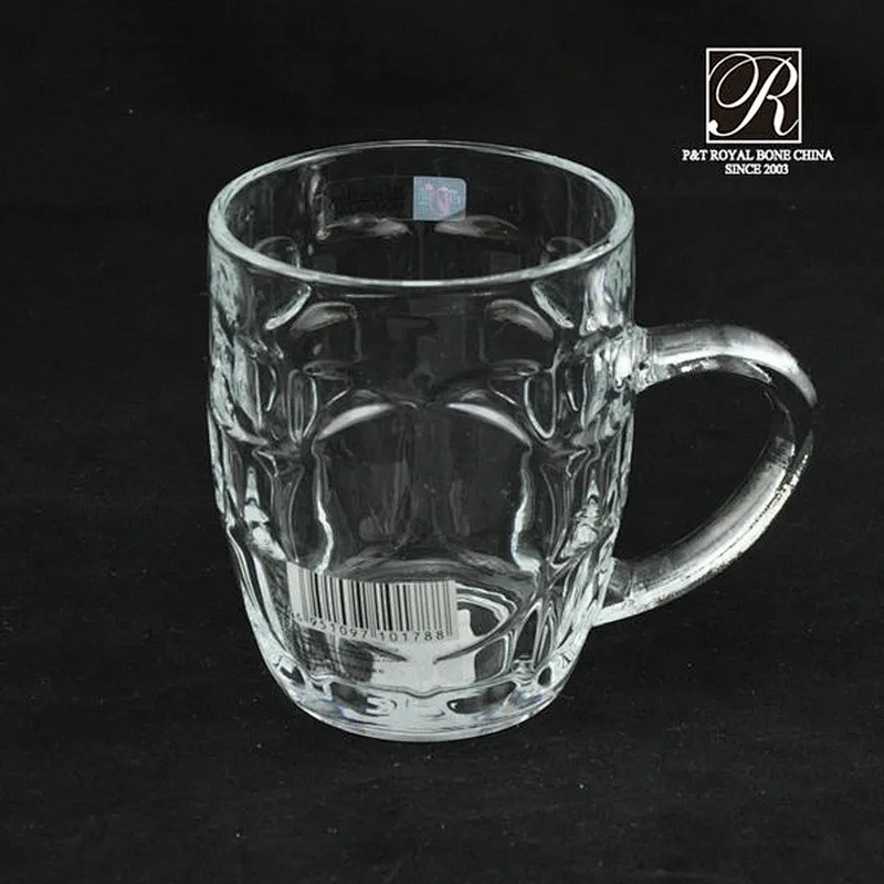 cheap big volume beer glass cup with handle PTKTZB01-300