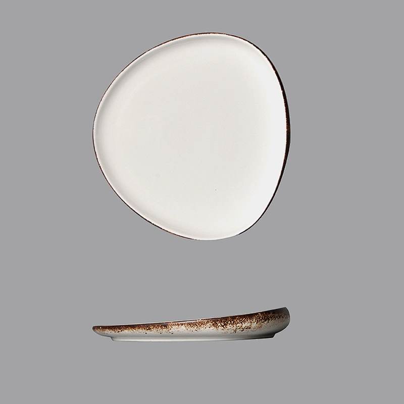 Wholesale Price Glazed Porcelain White Tableware Restaurant Catering Triangle Ceramic Plates