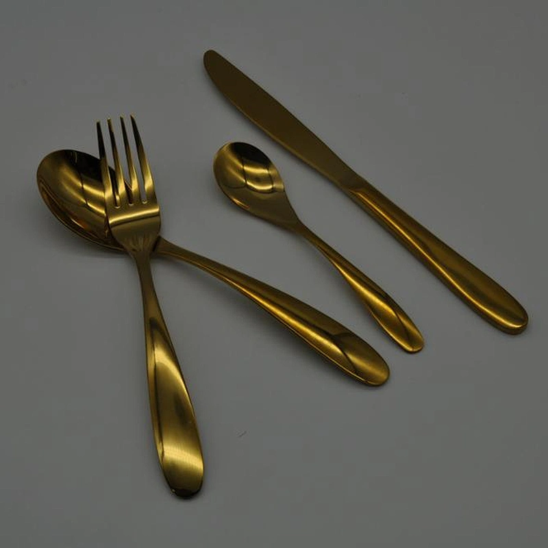 P&T titanium gold flatware, Titanium gold cutlery sets, Titanium gold forks