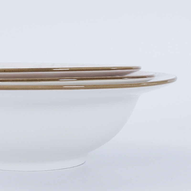 custom logo modern crockery restaurant fruit salad porcelain soup salad plate