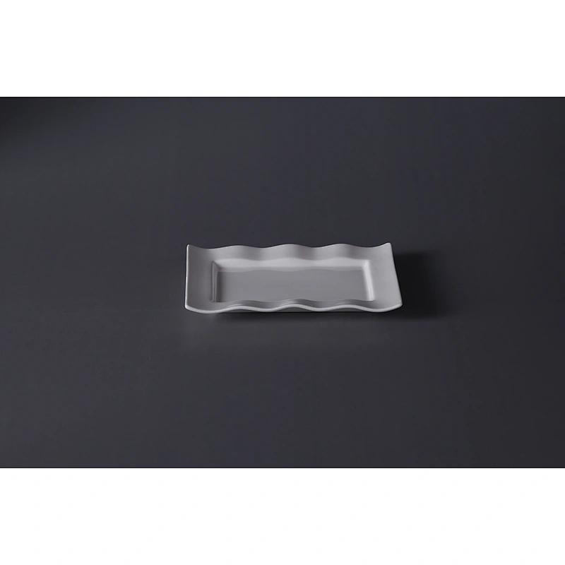 restaurant banquet wedding crockery ceramic plates wave shape square plate for cake