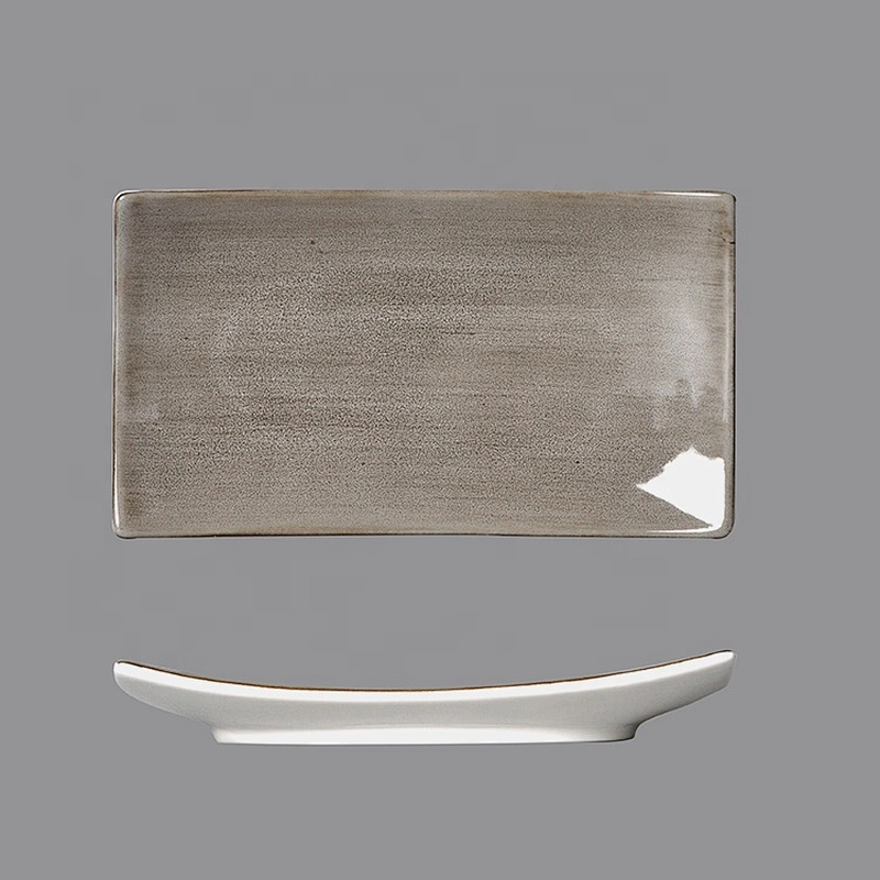 P&T Royal Ware wholesale rectangle warping edge ceramic porcelain towel dish