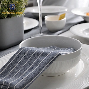 New product 2020 hotel restaurant banquet white porcelain dinner set hall crockery dinnerware sets