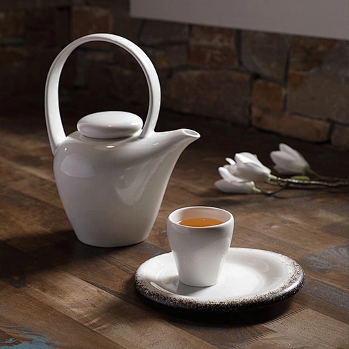 P&T Royal Ware wholesale white porcelain tea pot set ceramic restaurant tea pots
