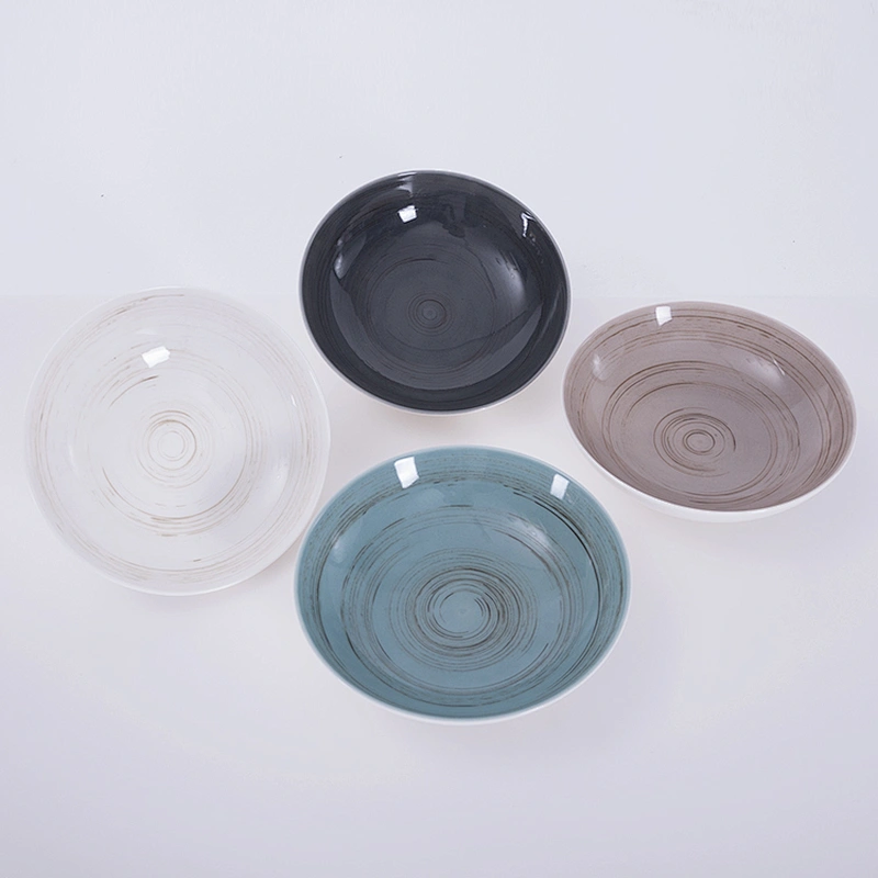 bulk wholesale glazed round deep porcelain ceramic restaurant soup plate