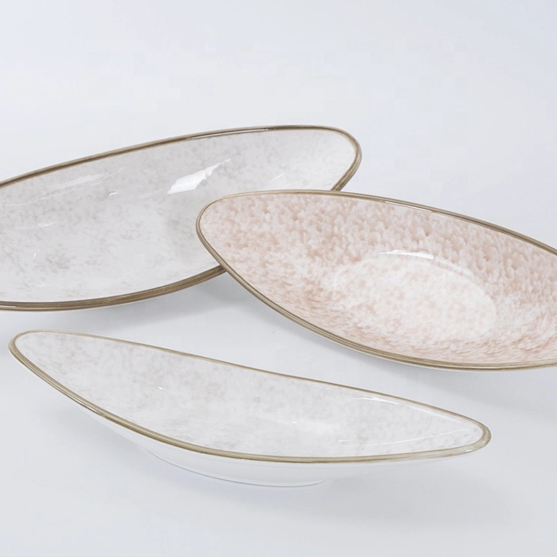 Wholesale Manufacturer Elegant Porcelain Ceramic Tapas Sushi Serving Boat Plate