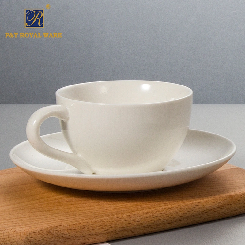 wholesale ceramic porcelain round tea cup saucer set for home & hotel restaurant