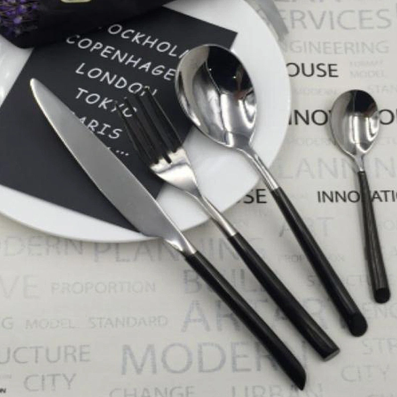 P&T Stainless Steel Silver and Gold Cutlery Set for Hotel