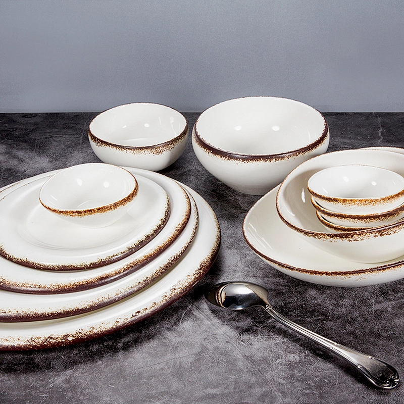P&T Royal Ware Porcelain Oval Soy Sauce Dish White Butter Dish