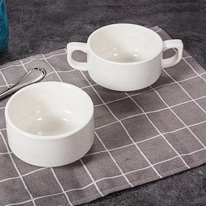 wholesale white hotel restaurant porcelain ceramic soup cup without handle