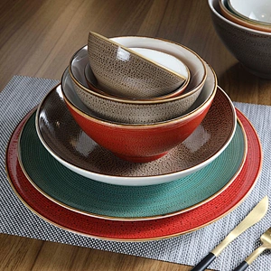 Smooth Glaze Table Top Tableware, China Hotel Under Glaze Blue Ceramic Plate Soup Plate