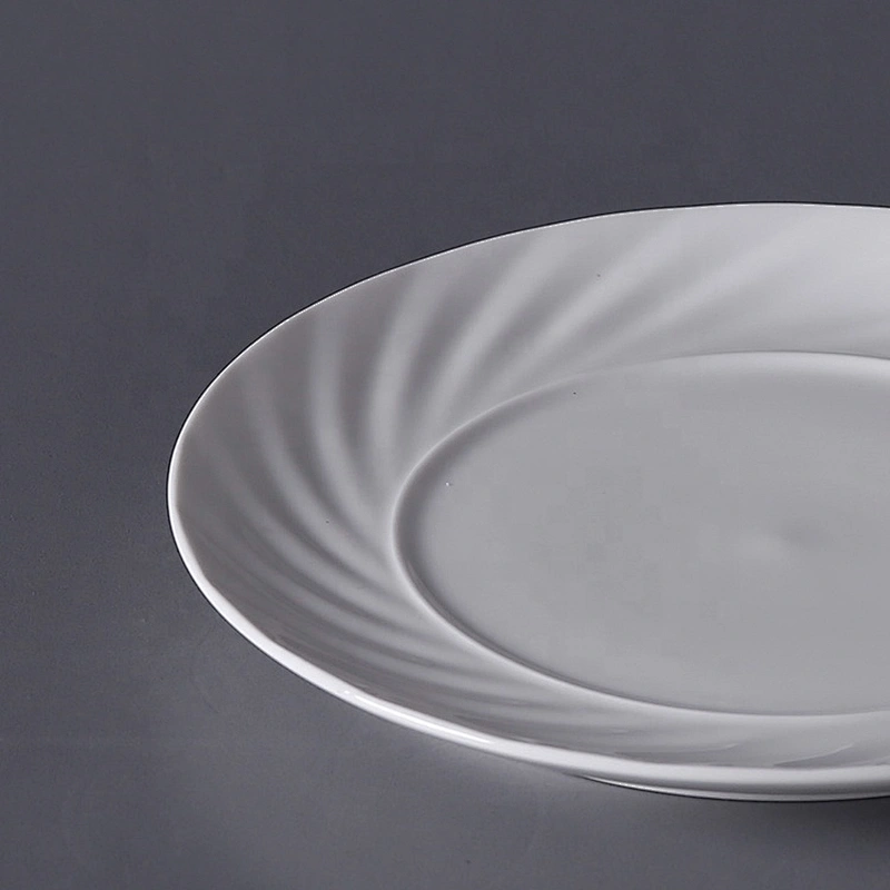manufacturer wholesale luxury 10.5 inch round white restaurant porcelain ceramic dinner plate for wedding