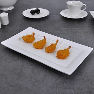 Factory Wholesale Price Restaurant Ceramic Rectangle Plates and Dishes Porcelain Sushi Plate for Sale
