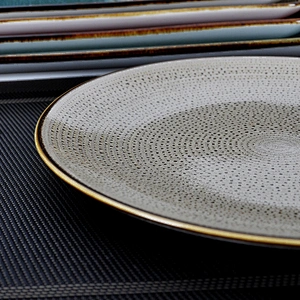 Chaozhou Good Quality In Stock Side Plate,Gold Rim Handmade Ceramic Plate For Hotel