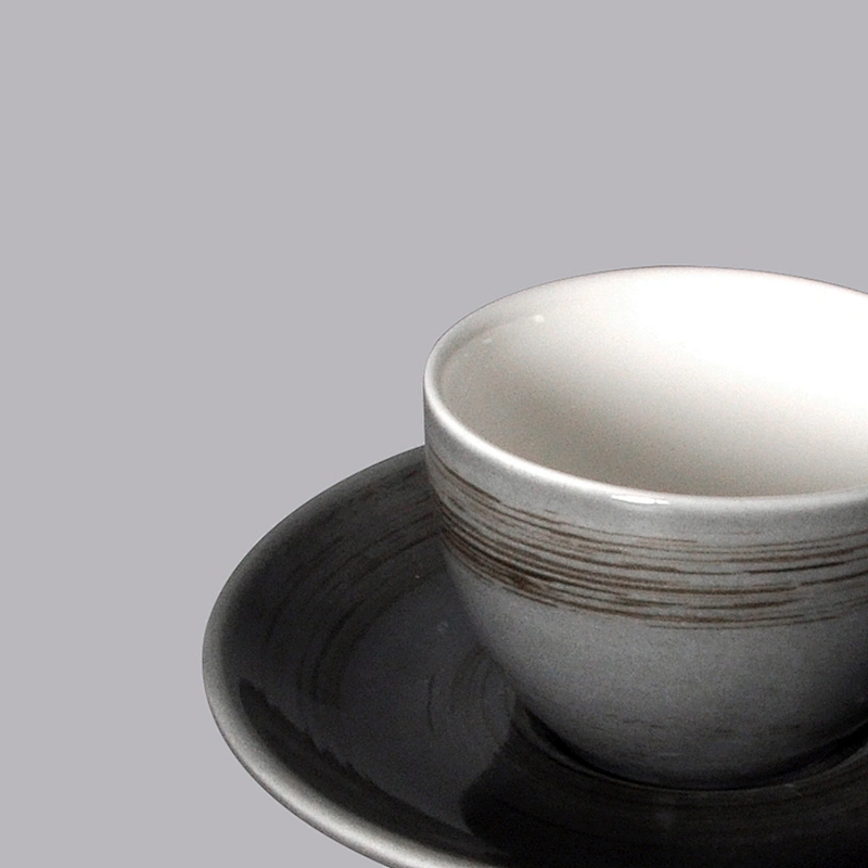 wholesale custom black unique novelty fine porcelain espresso cup and saucer