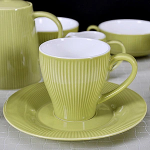 Factory Direct Wholesale Ceramic Restaurant Green Tea Pot Set Custom Hotel Porcelain Tea Set