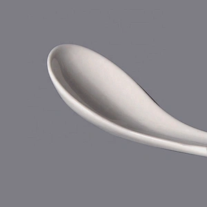 P&T Royal Ware factory white and brown porcelain ceramic soup serving spoon
