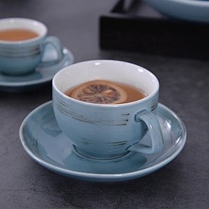 Chaozhou Porcelain Tableware Cup Wholesale Blue Coffee Tea Sets Tableware