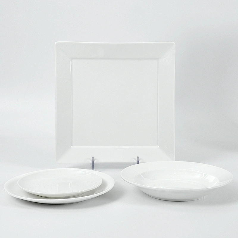 Hotel Restaurant Square Dinner Plate.Buffet Dish Plate, Small Porcelain Dish