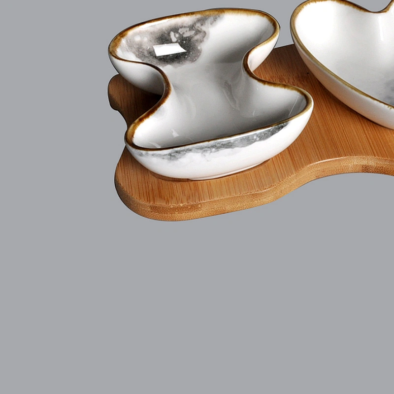 wholesale custom hotel restaurant glazed porcelain ceramic heart plate