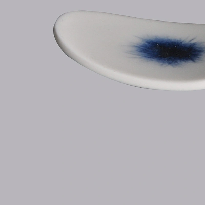wholesale oval white blue japanese porcelain ceramic chopstick rest