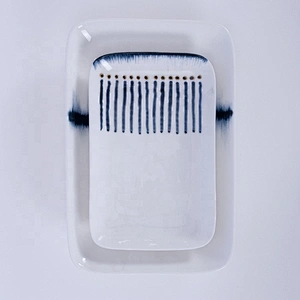 wholesale glazed porcelain ceramic catering hotel fashion designer rectangular dinner plates