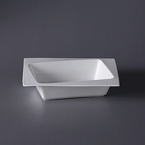 china Manufacturer sale square ceramic salad bowl bone china white fruit bowl