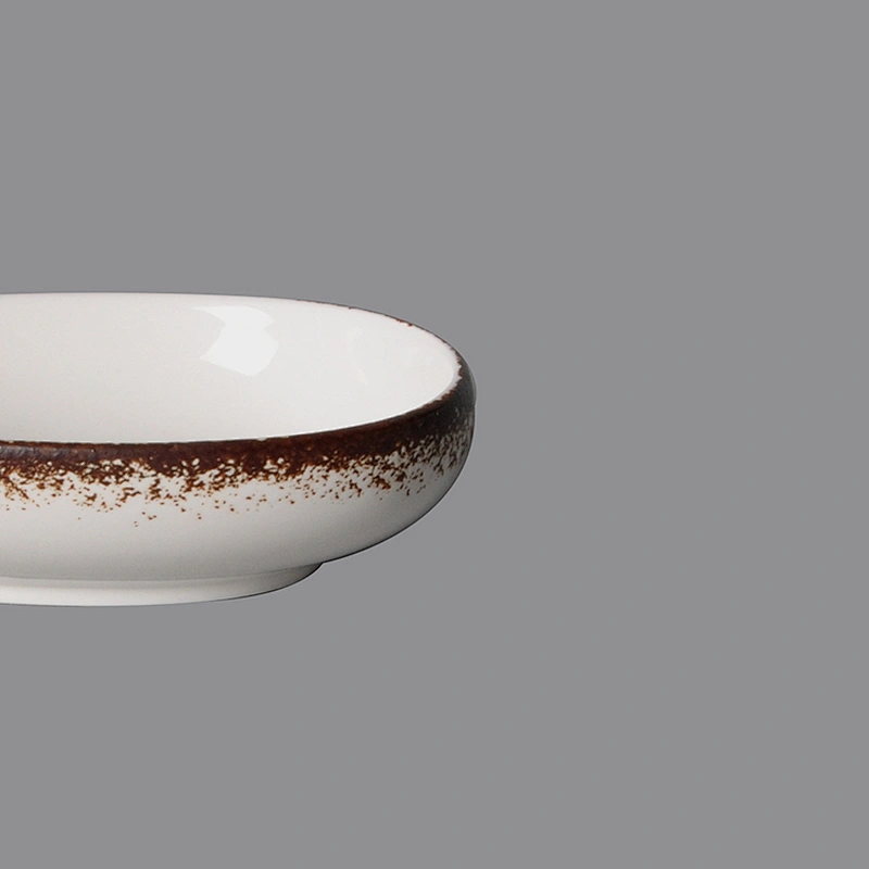 P&T Royal Ware Porcelain Oval Soy Sauce Dish White Butter Dish