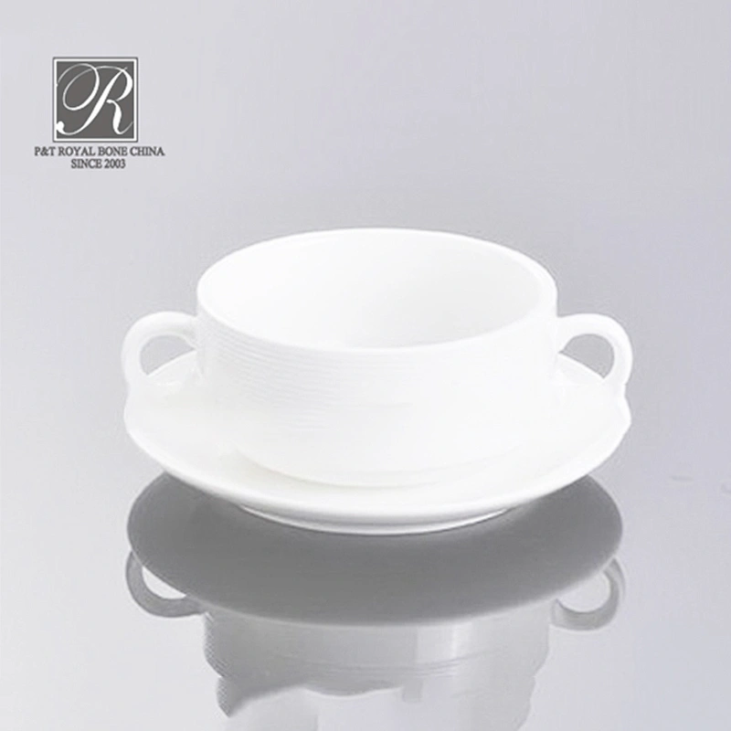 P&T Royal Ware Porcelain soup cups with saucer soup cup with handle