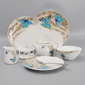 freeform white hotel catering restaurant butterfly pattern espresso coffee tea cup with saucer