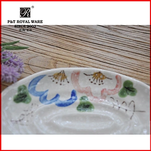 Japanese style unique Oval Designed Hotel Restaurant Ceramic Fish Plate