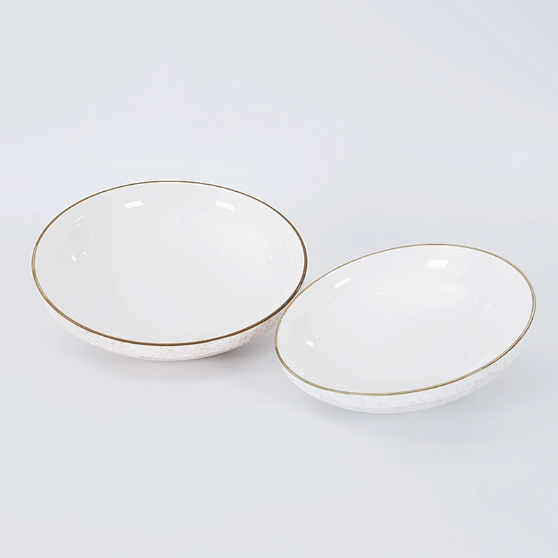 Hotel Cracking Glaze Salad Bowl, Chaozhou Good Quality In Stock Handmade Stoneware Soup Bowl