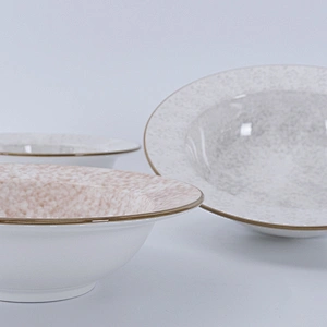 custom logo modern crockery restaurant fruit salad porcelain soup salad plate