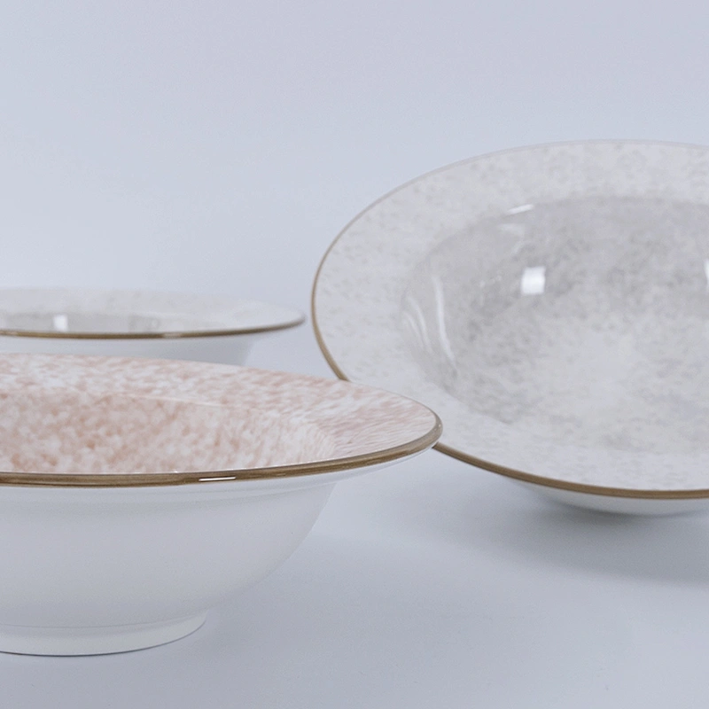 custom logo modern crockery restaurant fruit salad porcelain soup salad plate