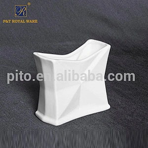P&T Tableware Porcelain Napkin Holder White Restaurant Tissue Holder