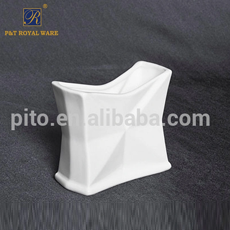 P&T Tableware Porcelain Napkin Holder White Restaurant Tissue Holder