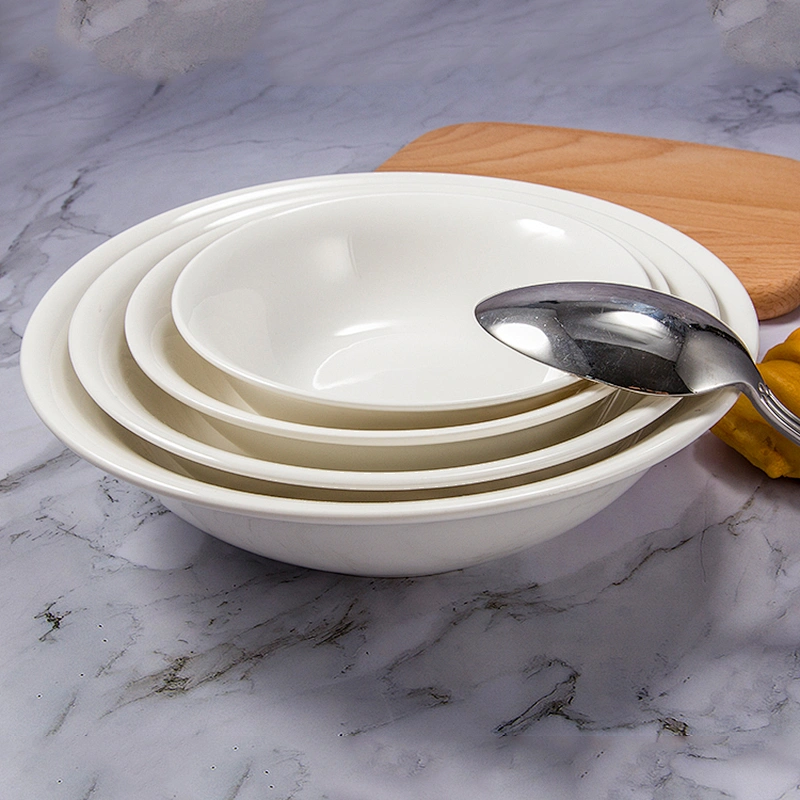 wholesale white hotel restaurant ceramic porcelain serving mixing salad ramen bowl set