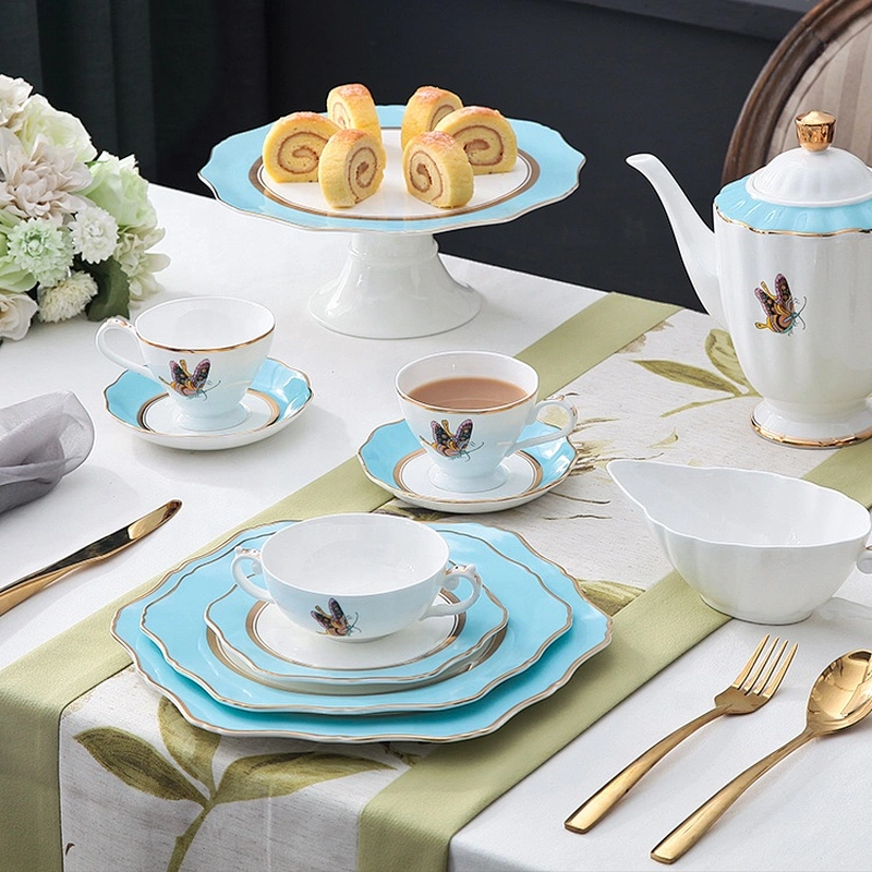 wholesale elegant floral gold trim decorative dessert plate for wedding,dessert plate sets,dessert cake plate