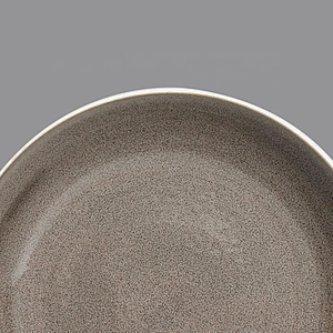 japanese hotel round white black steak dinner plate porcelain flat plate