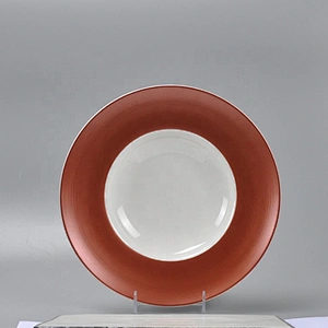 factory wholesale 12 inch round hotel restaurant hotel banquet crockery ceramic bone china soup plate