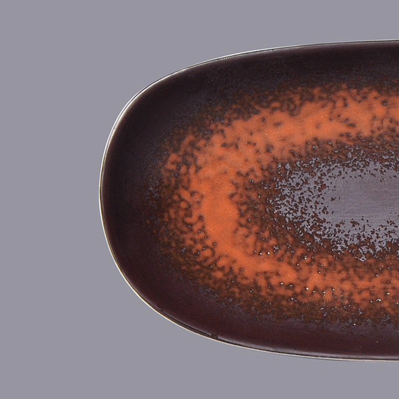 wholesale rectangular white brown matte rust glazed ceramic porcelain towel tray