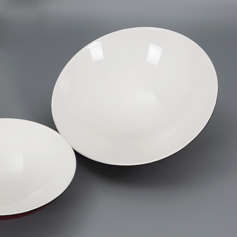 High Quality Cheap Round Red White Deep Soup Ramen Noodle Rice Ceramic Bowls Set