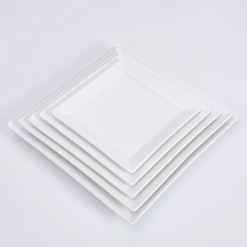 Manufacturer Wholesale Hotel Porcelain Plate Dish, Restaurant 6.25 inch 12 inch Porcelain Square Plate Sets~