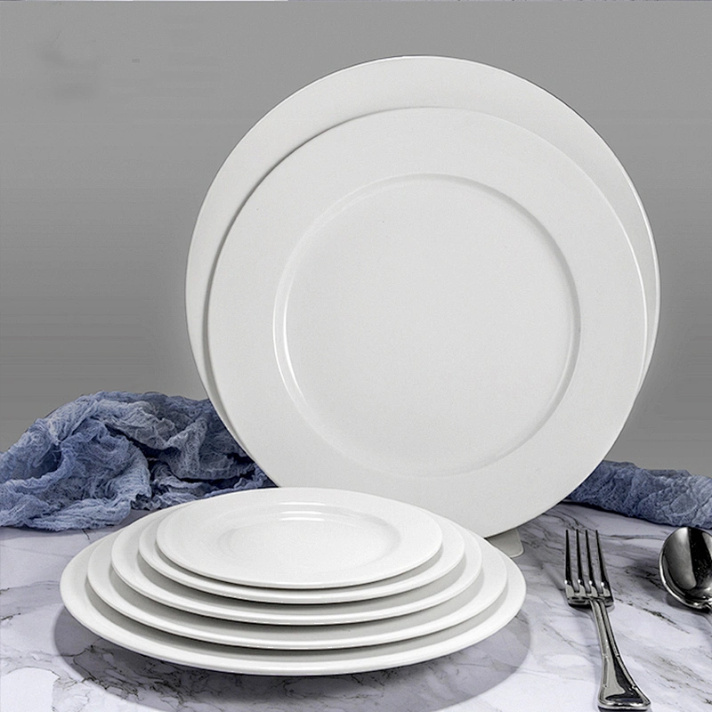 manufacturer round food grade 12inch white wedding ceramic plate set