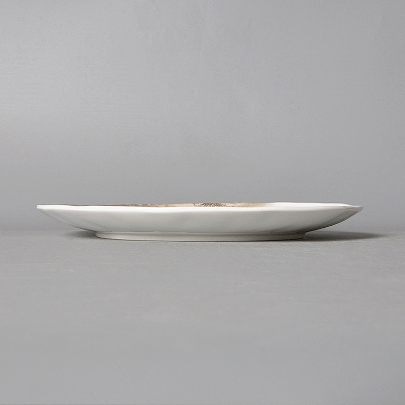 wholesale butterfly pattern white crockery tableware chinese porcelain dish hotel used round ceramic plate for restaurants