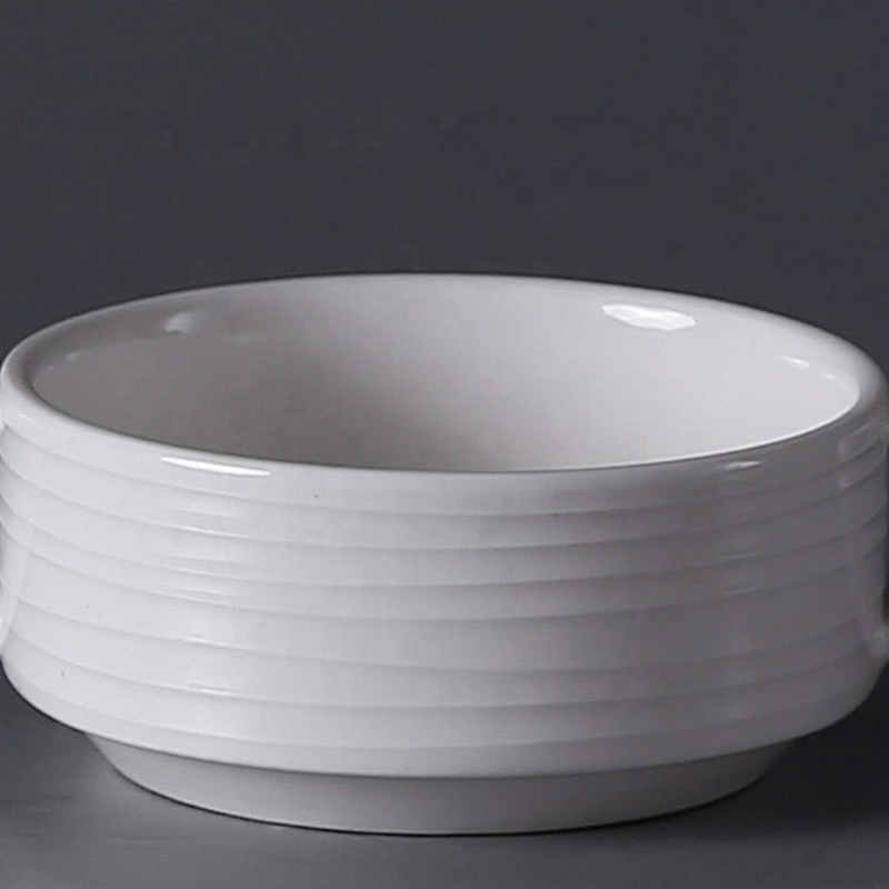 custom printed design personalized porcelain round ceramic soup bowl set cereal bowl with two handles