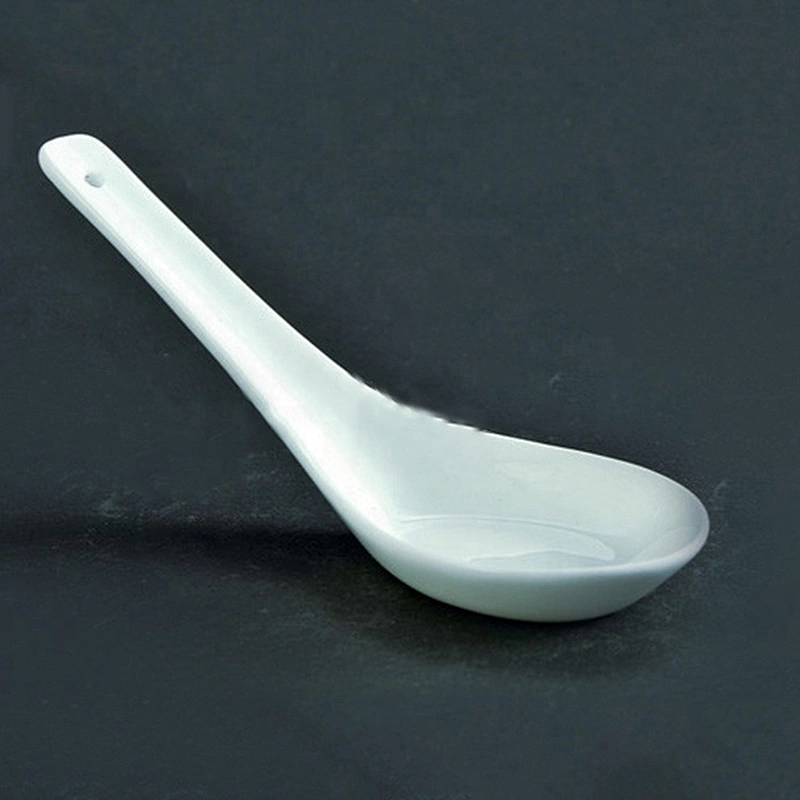 Porcelain White Color soup spoon Chinese Food Spoon Crokery Food Spoon Restaurant Serving Use