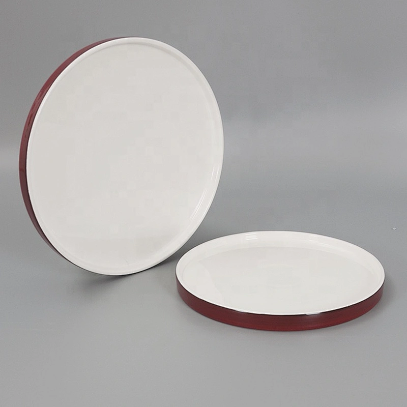 Wholesale Luxury Red Catering Banquet Buffet Tableware Steak Porcelain Dinner Set Plates
