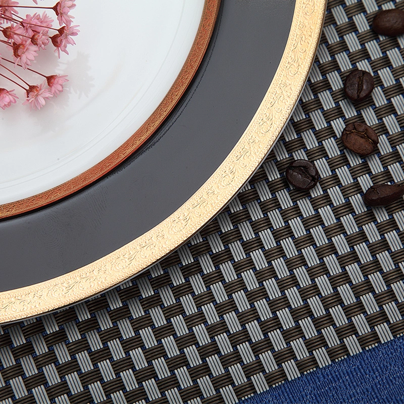 Bone China Manufacturer High Quality Embossed Golden Decal Plates Bone China Hotel Tableware Luxurious Event Catering Dinnerware