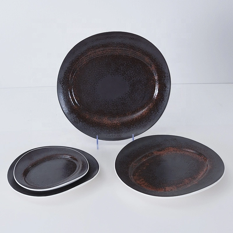 manufacturer wide edage matte irregular restaurant flat salad ceramic fruit plate